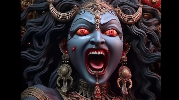 Goddess Kali screaming generative AI