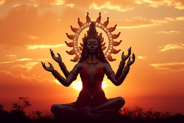 Goddess Kali at sunset