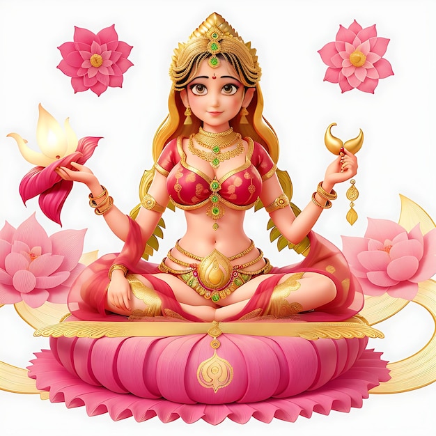 Goddess Lakshmi Greetings Card Design voor het festival Diwali