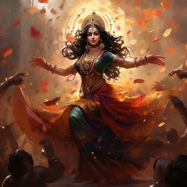 Goddess Maa Durga Happy Navratri Happy Durga Puja Subh Navratri background Ai Generated