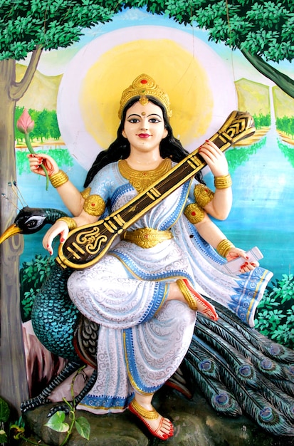 Goddess Saraswati of Knowledge, Arts and Music, Wisdom and Nature