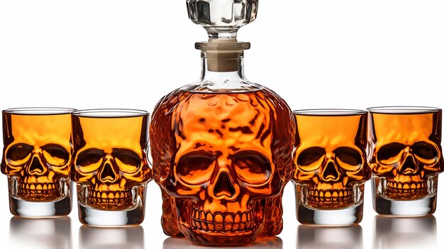 Photo godinger skull whiskey decanter and glasses elegance with an edge