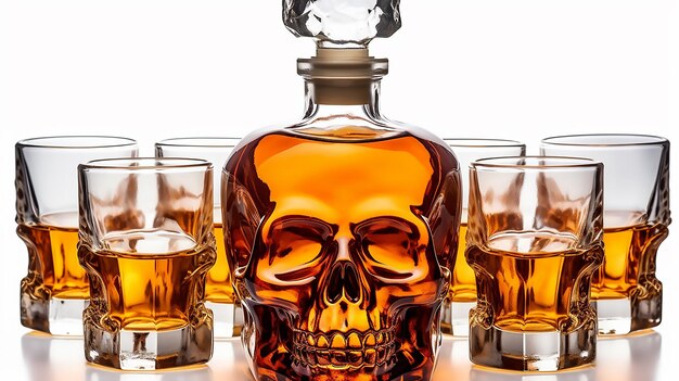 Photo godinger skull whiskey decanter and glasses elegance with an edge