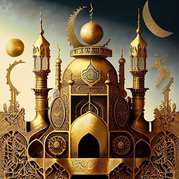 godlden Steampunk mosque