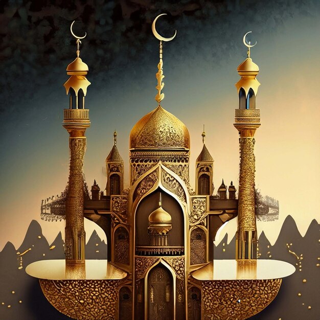 godlden Steampunk mosque