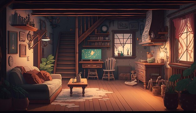 Godown in the house illustration красивое изображение, созданное искусственным интеллектом