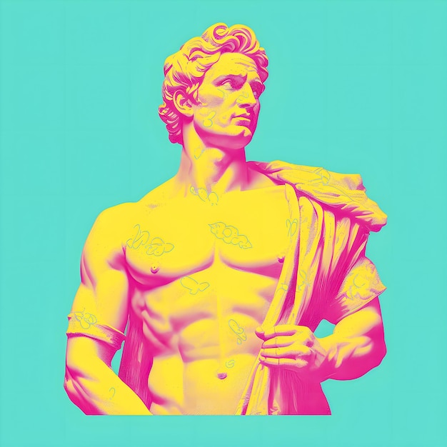 Боги греческих мифов Вдохновленный знаменитостями дизайн красивого мужского персонажа с четкими деталями