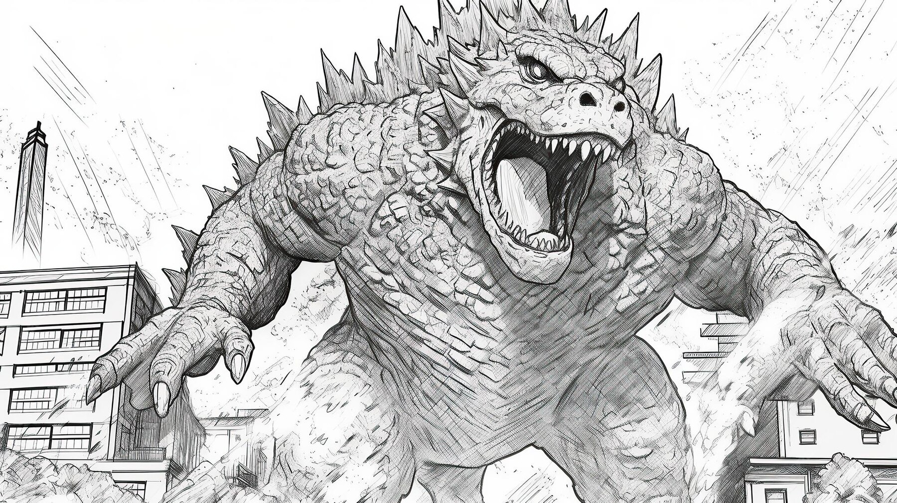 Premium AI Image | Godzila coloring pages best of coloring pages for