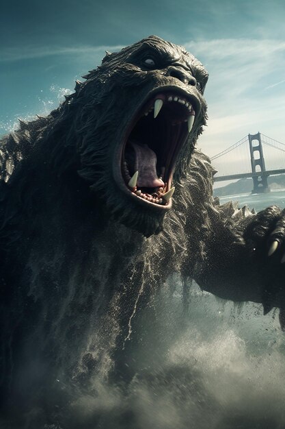 Godzilla eats king kong photography