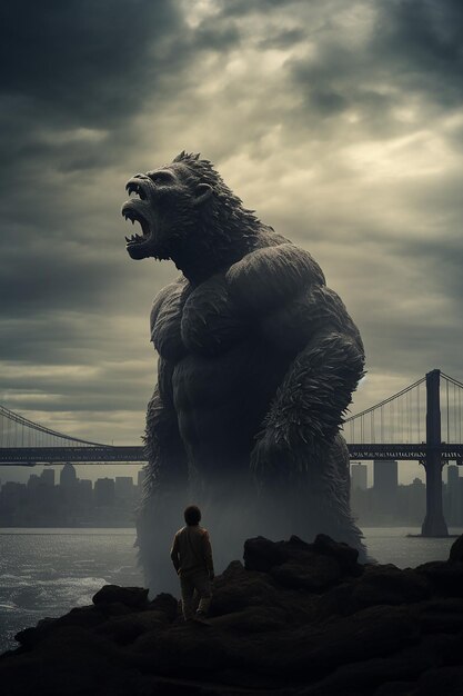 Photo godzilla eats king kong photography