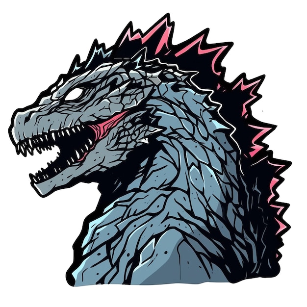 Godzilla vector kunst op witte achtergrond