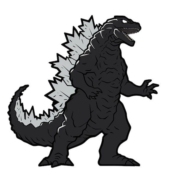 Godzilla vector kunst op witte achtergrond