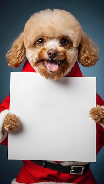 Foto goede hond goede poedel tekst logo mockup december kerstmockup