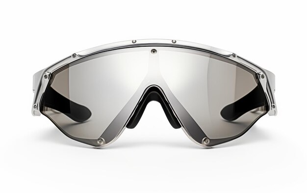 Photo goggles with blue mirrored lenses