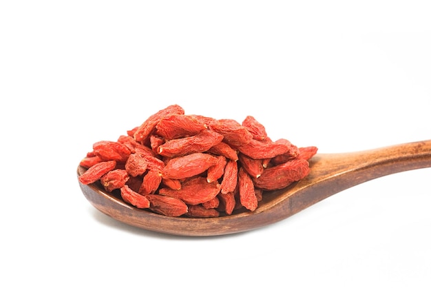 Goji berries a traditional Chinese tonic on a white background