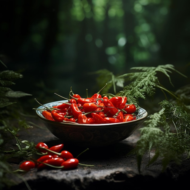 Goji Berry Bowl in Rule of Thirds met zoom