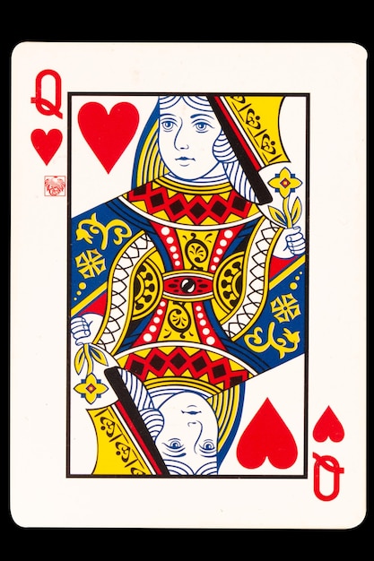 gokkaart Q koningin hart geïsoleerd op witte achtergrond