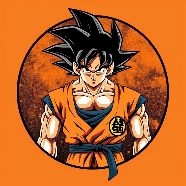 Goku from dragon ball z in a hand drawn art style sticker