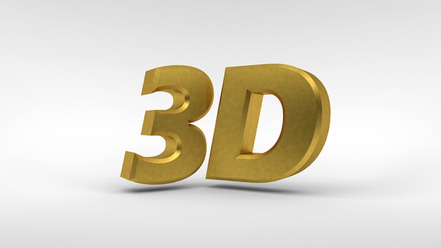 Logo 3d oro isolato su bianco con effetto riflesso