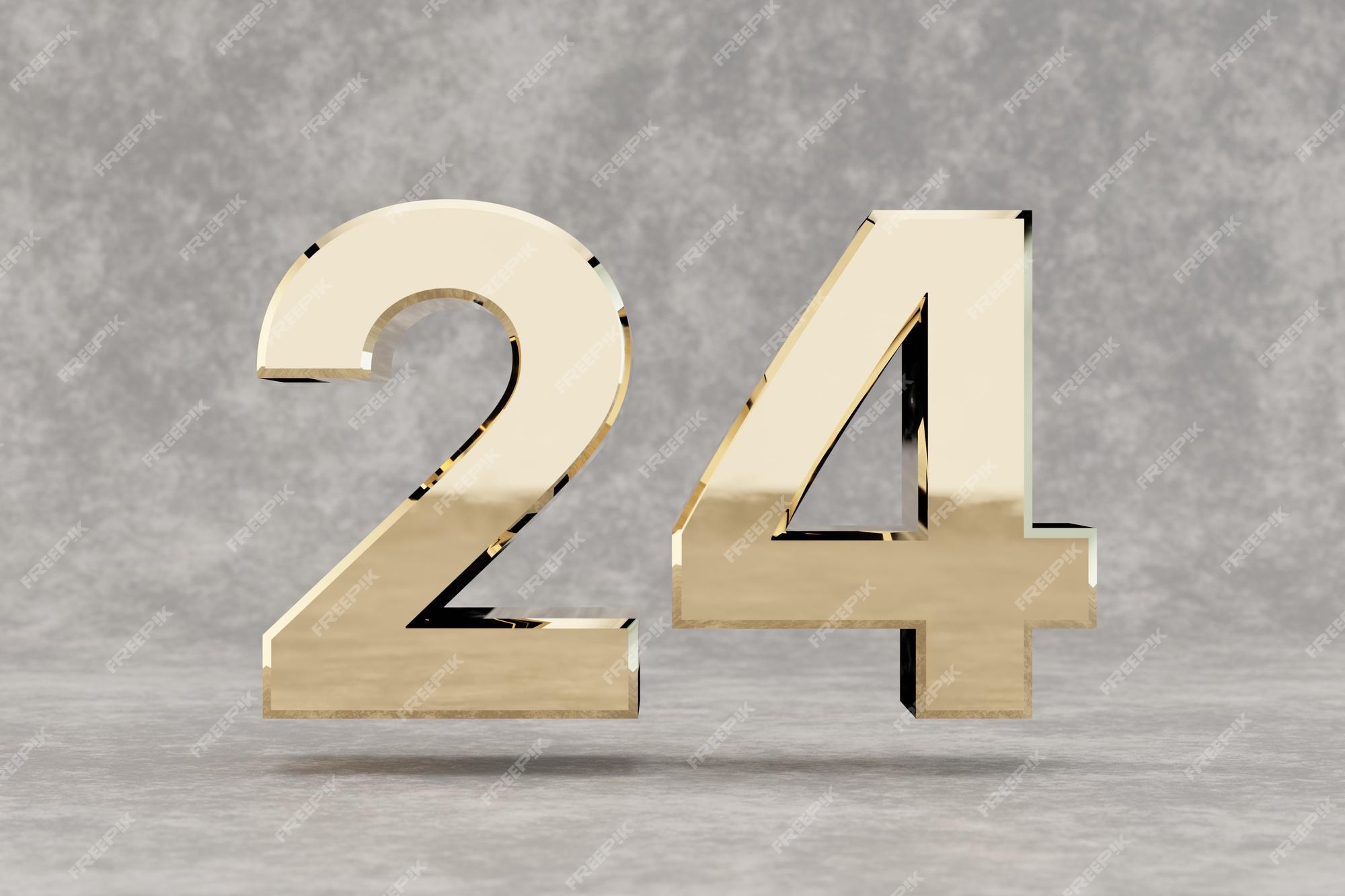 Gold Number 24 (number Image & Photo (Free Trial)