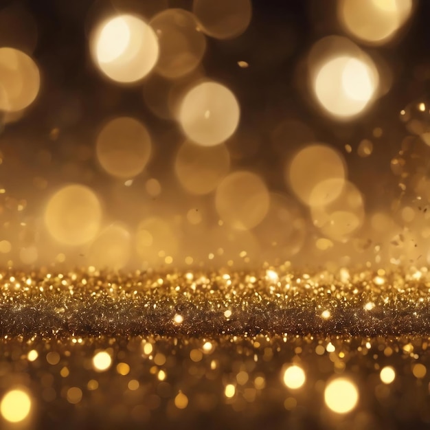 Gold abstract bokeh lights colorful defocused background