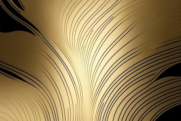 ゴールドの抽象的なライン アートの背景高級壁紙装飾デザイン