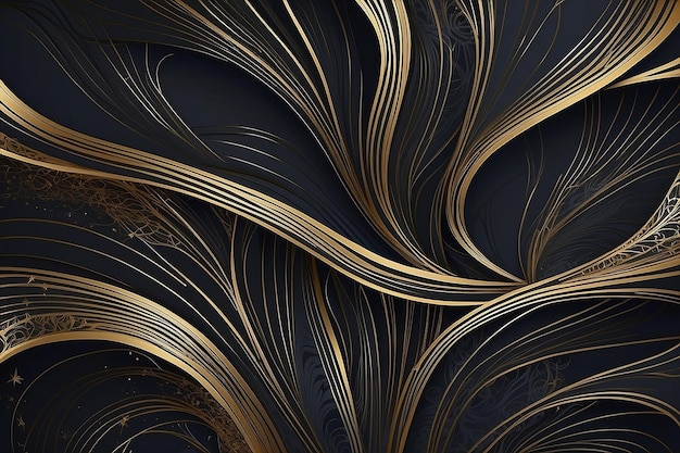 Gold abstract line arts background vector Luxury wall paper design for prints wall arts and home decoration cover and packaging design