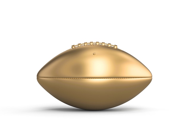 Photo gold american football ball on white