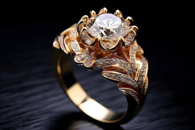 写真 金とダイヤモンドの指輪 - ダイヤモンドと金の指輪