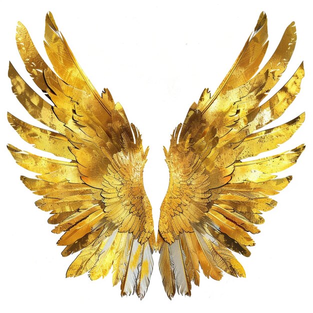 a gold angel wings with the word quot wings quot on it