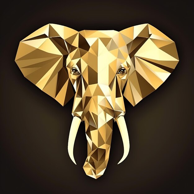 A gold animal with a head of an elephant