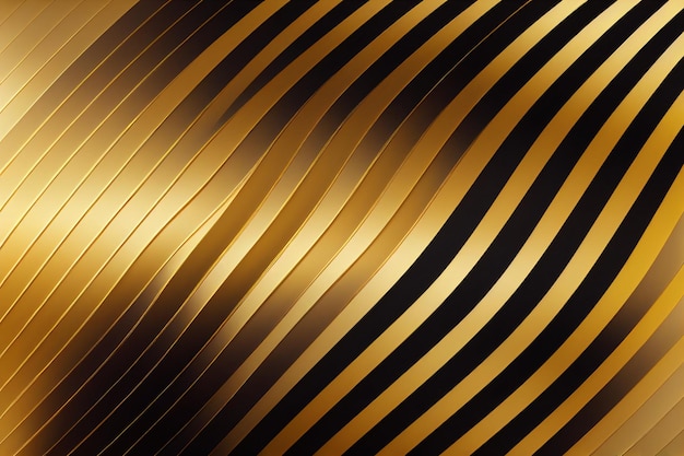 Photo gold background abstract wavy 3d render