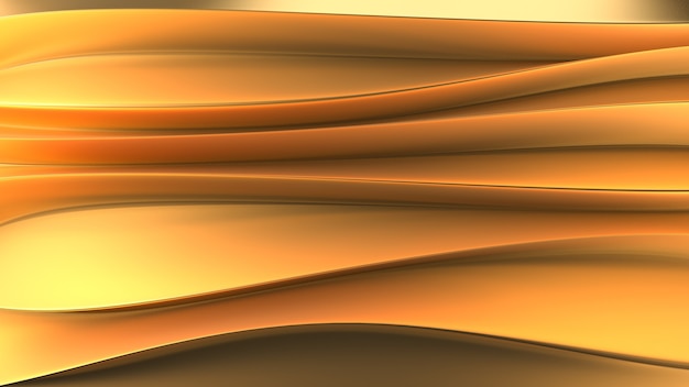 Gold background drapery fabric 3d illustration rendering