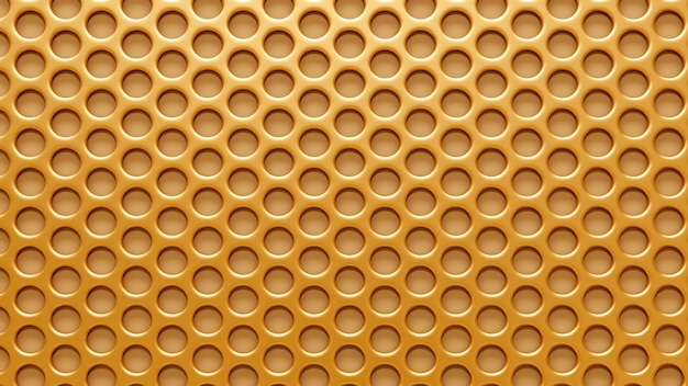 Gold background grille. 3d rendering.