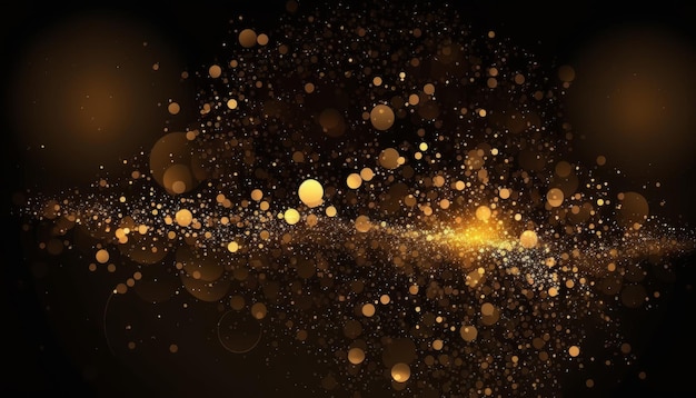 A gold background with a black background and a gold bokeh.