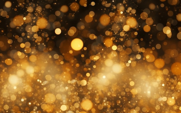 A gold background with a blurry image of a bokeh of lights.
