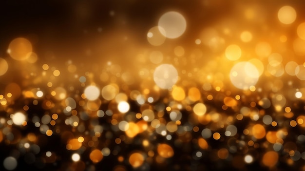 A gold background with bokeh lights