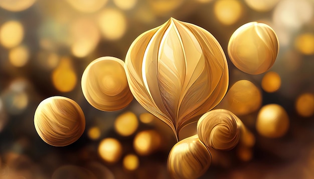 Gold background with bokeh