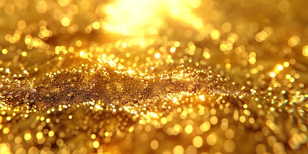 Gold background with water drops Golden background with gold splashes Ai Generated