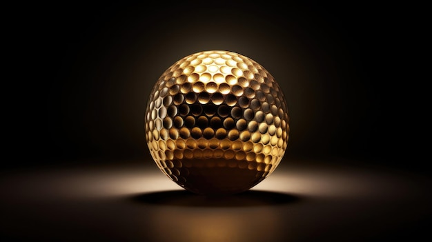 a gold ball that has a gold base.