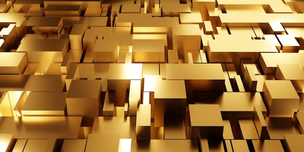 Gold bar background glittering gold 3D illustration