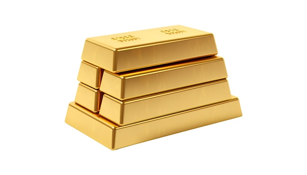 Gold bar stack isolated on a white background