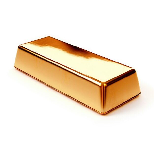 A gold bar on a white background isolated