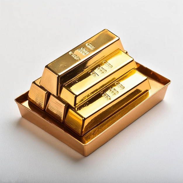 Photo gold bar with white background