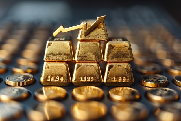 Золотые слитки повышают цену актива в концепции богатства