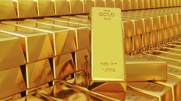 Gold bars background Investment trading and Financial concepts