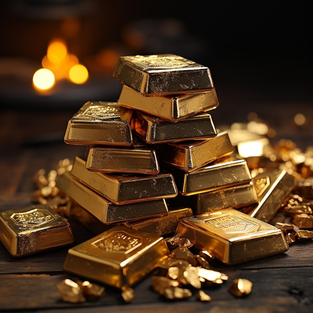 gold bars on black background