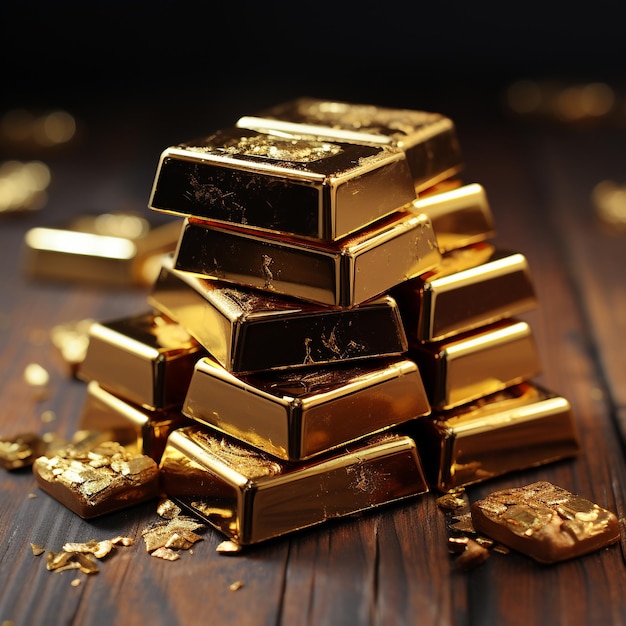 gold bars on black background