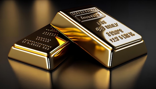 Gold bars on a black background