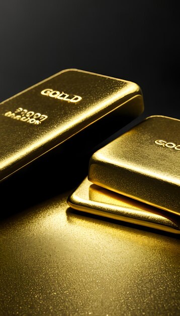 Gold bars and Financial concept studio shots